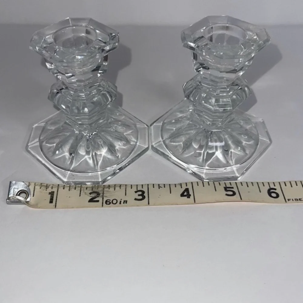 Two Glass Candle Holders Gorgeous Simple